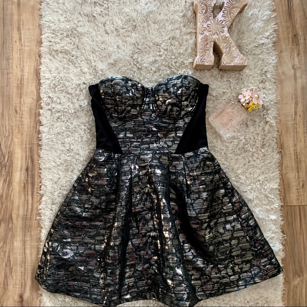 Bebe Strapless Bustier Party Dress